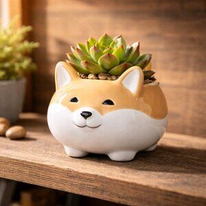 Mini Fox Ceramic Planter 2.25" | Small Succulent Pot | Desk Decor